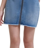 Calvin Klein Women's Zip Front High Rise Denim Skirt Blue Size 25