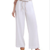 Calvin Klein Women's X Fit Solid Wide Leg Pants White Size 10