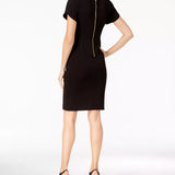 Calvin Klein Women's Tulip Sleeve Sheath Dress Black Size 10 Petite