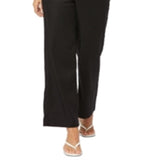NYDJ Women's The Trouser Linen Blend Pants Black Size 2