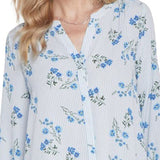 Nydj Riviera Blossoms Crepe Blouse, X-Large