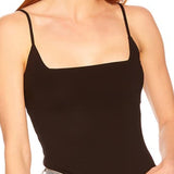 Susana Monaco Square Triangle Stretch Knit Top in Black Size Large