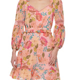 Vince Camuto Women's Chiffon Fit & Flare Dress in Pink Size M