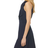 Vince Camuto Women's Bow Neck Fit & Flare Dress Blue Size X-Small