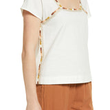 Faherty Women's Embroidered Blouse, White, Size XS