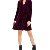 Taylor Women's Velvet Mini Fit & Flare Dress Red Size 8 Petite