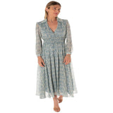 Women's Taylor Dress Smocked Waist Collared Midi Dress Size: 12 Brt Green