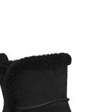 UGG Malvella Waterproof Boot with Genuine Shearling Trim in Black Suede Size 10