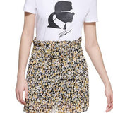 Karl Lagerfeld Paris Women's Printed Pleated Mini Skirt Black Size X-Small
