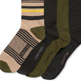 Calvin Klein Men's 4 Pk Crew Dress Socks Brown Size Regular