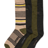 Calvin Klein Men's 4 Pk Crew Dress Socks Brown Size Regular