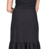 Michael Kors Women's Belted Striped Midi Dress Black Size Large