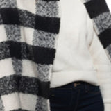 INC International Concepts Women's Buffalo Check Blanket Scarf Black Size Regular