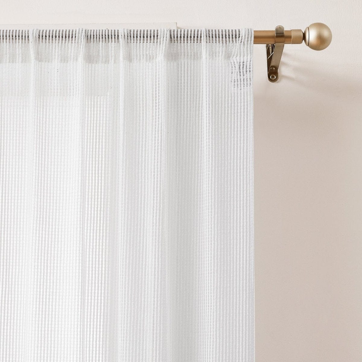 Milla Knitted Textured Sheer Window Curtain Panel Pair