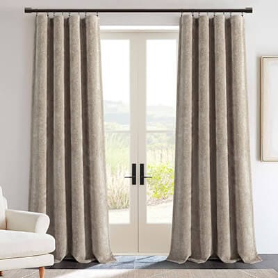 Aspen Luxury Velvet Chenille Window Curtain Panel