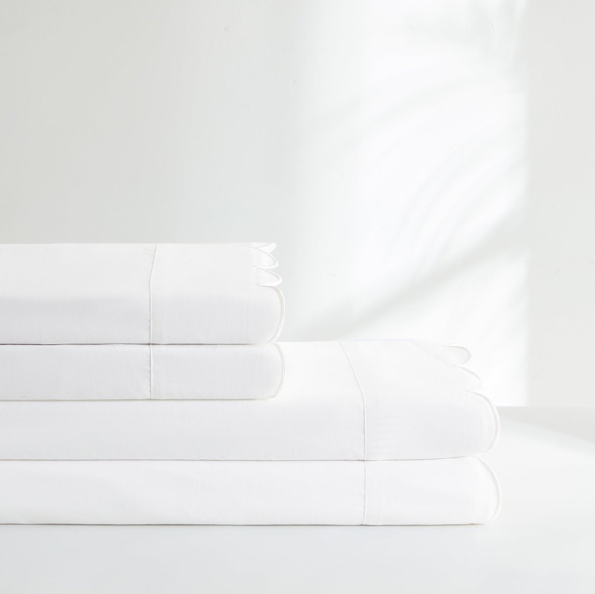 Coastal Chic Scalloped Edge Cotton Sheet Set