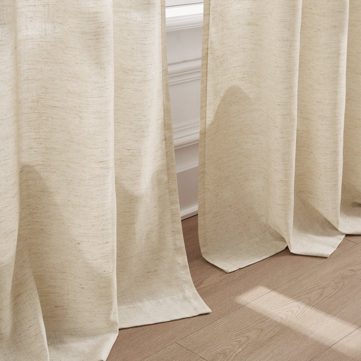 Emily Leaves Embroidered Window Curtain Panels