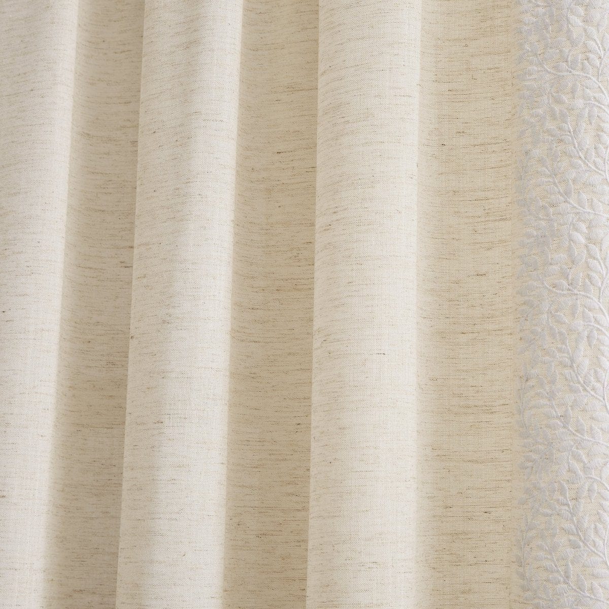 Emily Leaves Embroidered Window Curtain Panels