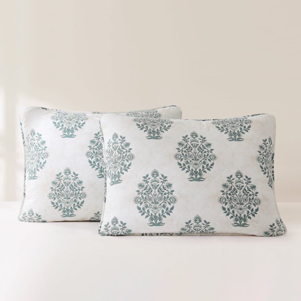Sofia Flower Block Bouquet Reversible Cotton Quilt 3pc Set