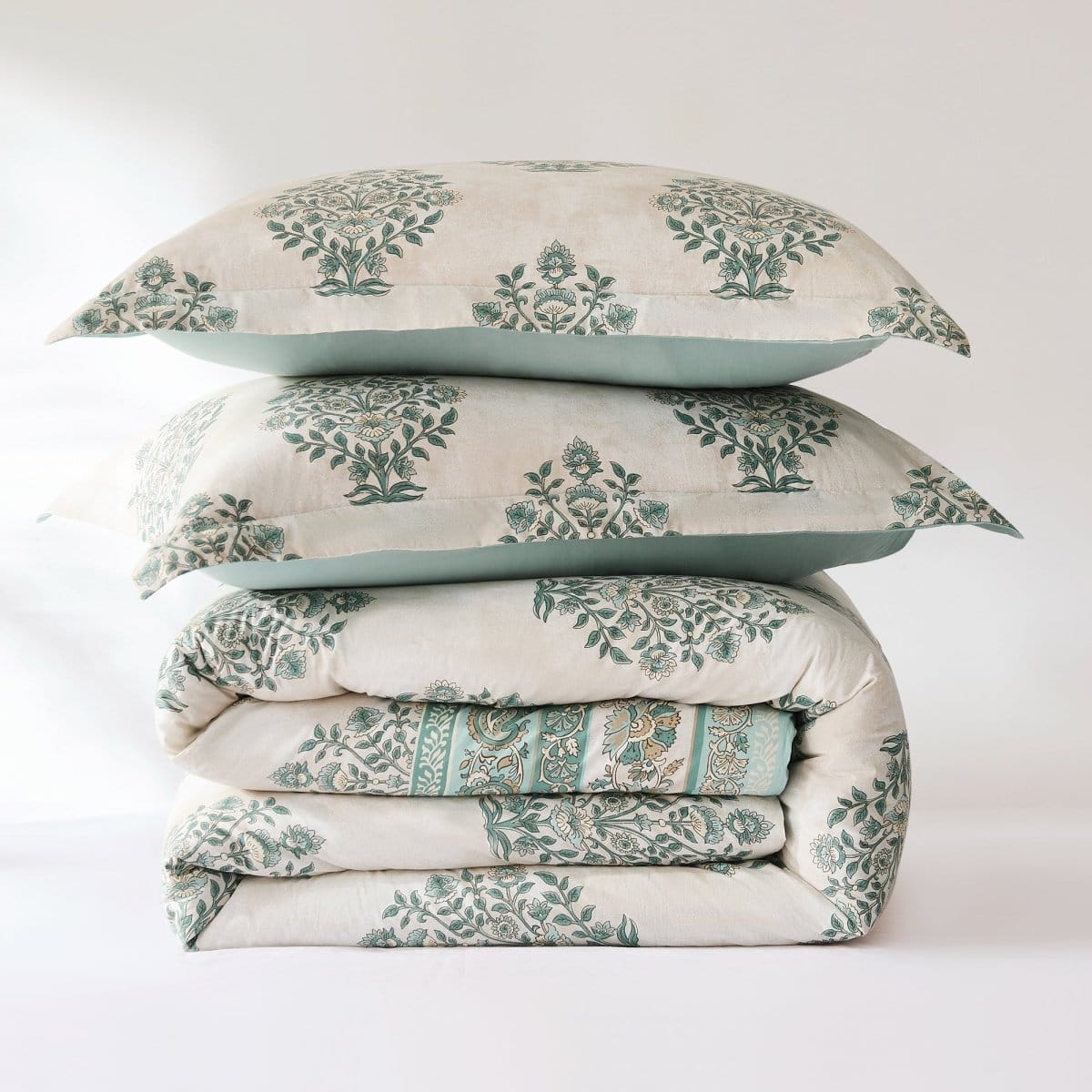 Sofia Flower Block Bouquet Cotton Comforter Set