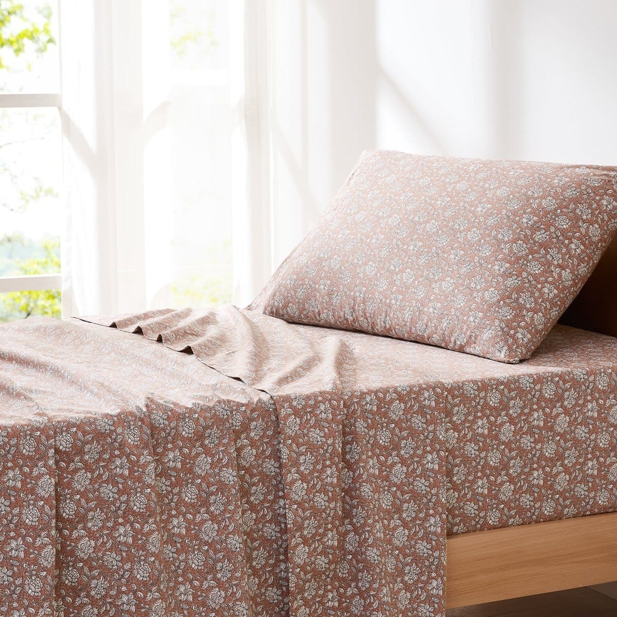 Zara Floral Block Cotton Sheet Set