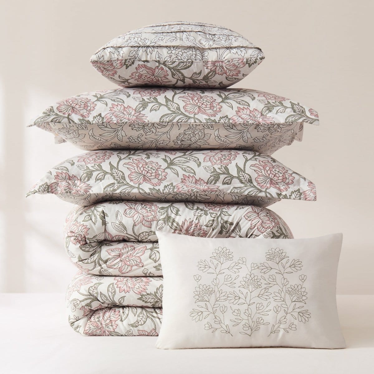 Zara Floral Block Reversible Comforter 5pc Set