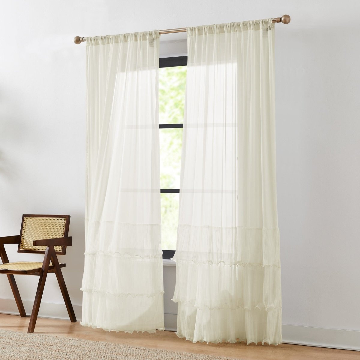Georgette Sheer Window Curtain Panels