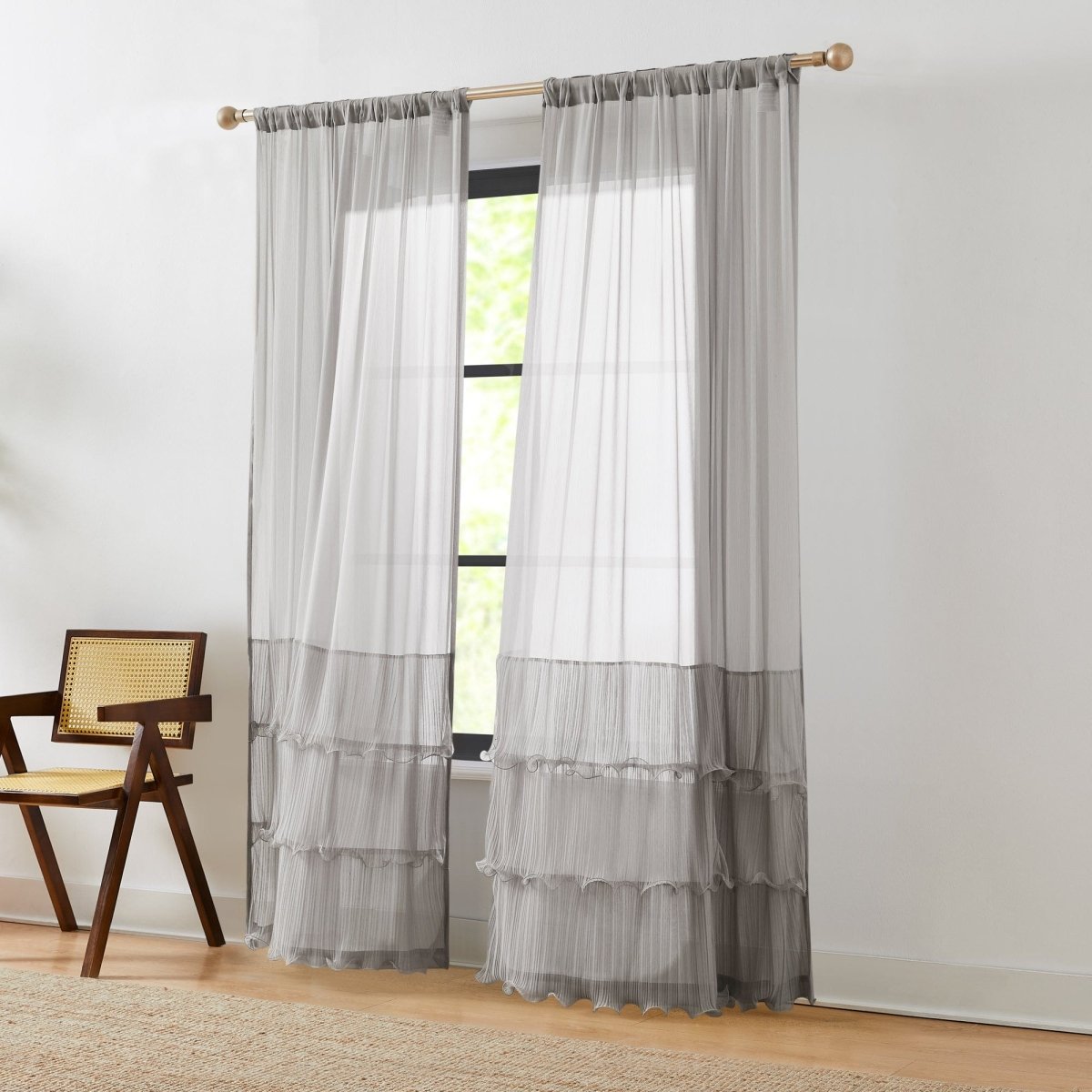 Georgette Sheer Window Curtain Panels
