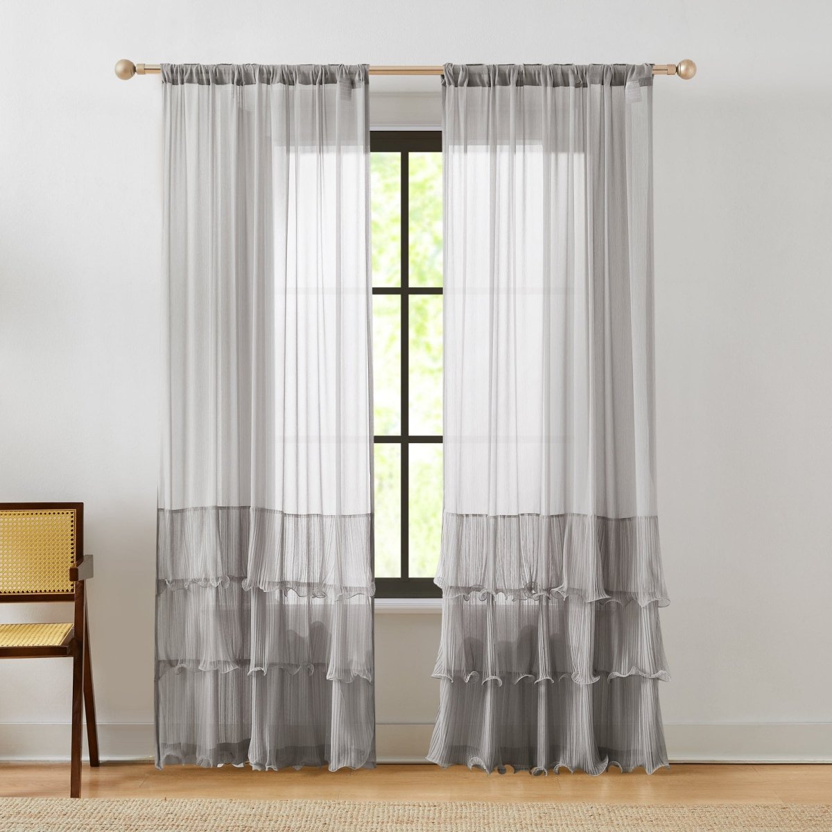 Georgette Sheer Window Curtain Panels