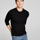And Now This Men's Pocket Long Sleeve T-Shirt Black Size X-Large