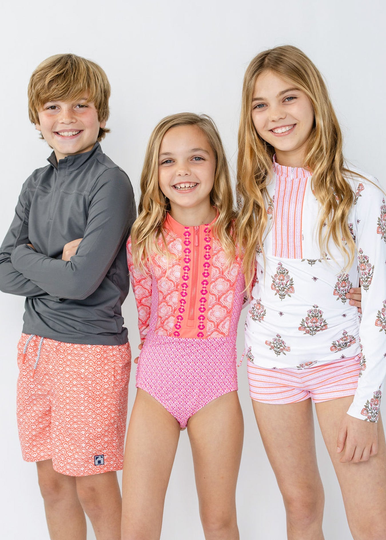 Boys Grey Zip Rashguard