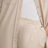 Calvin Klein Women's Knit Button Up Top Brown Size Large