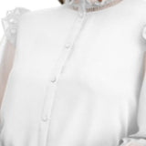 Calvin Klein Women's Chiffon Ruffle Top White Size Large