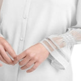 Calvin Klein Women's Chiffon Ruffle Top White Size Large