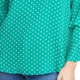 Calvin Klein Women's Clipped Dot Tiered Sleeve Top Green Size Medium