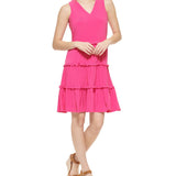 Tommy Hilfiger Women's Tiered Jersey Shift Dress Pink Size 4
