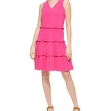 Tommy Hilfiger Women's Tiered Jersey Shift Dress Pink Size 4