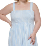 Tommy Hilfiger Women's Smocked Tank Dress Blue Size 2X