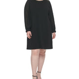 Tommy Hilfiger Women's Scuba Crepe Dress Black Size 18W