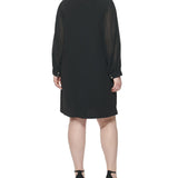 Tommy Hilfiger Women's Scuba Crepe Dress Black Size 18W