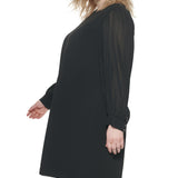 Tommy Hilfiger Women's Scuba Crepe Dress Black Size 18W