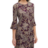 Tommy Hilfiger Women's Paisley Print Bell Sleeve Dress Purple  Size 12
