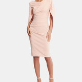 Betsy & Adam Women's Caped Sheath Dress Pink Size 4 Petite