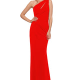 Betsy & Adam Women's One Shoulder Cutout Gown Red Size 4