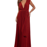 Betsy & Adam Women's Tie Waist Gown Red Size 6