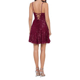 Blondie Nites Junior's Sequinned Fit & Flare Dress Purple Size 16
