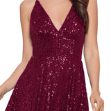 Blondie Nites Junior's Sequinned Fit & Flare Dress Purple Size 16