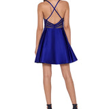 Blondie Nites Junior's X Back Illusion Pocket Dress Blue Size X-Large