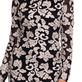 Betsy & Adam Women's Embroidered Mesh Sheath Dress Black Size 4