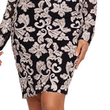 Betsy & Adam Women's Embroidered Mesh Sheath Dress Black Size 4
